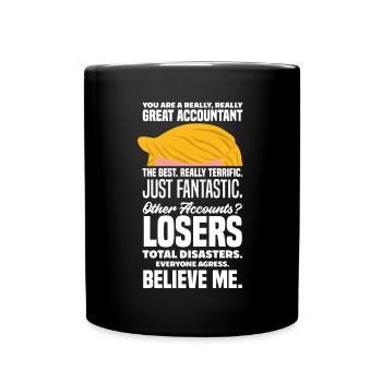 Lustiges Steuerberater Buchhalter Geschenk - Tasse einfarbig - Schwarz - Vorne