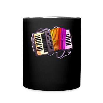 Akkordeonspieler Musikinstrument Akkordeonist - Tasse einfarbig - Schwarz - Vorne