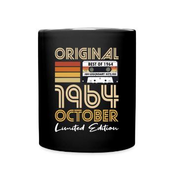60th Birthday Vintage October 1964 Original 1964 - Full Colour Mug - black - Front