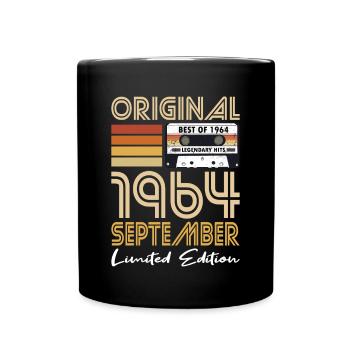 60th Birthday Vintage September 1964 Original - Full Colour Mug - black - Front