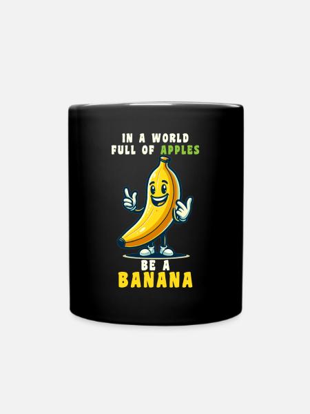 Bananenfruchtliebhaber Lustiger Bananen-Comic - Tasse einfarbig - Schwarz