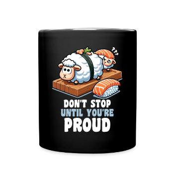 Sushi Lover Japanese Food Cute Inspirational Funny - Full Colour Mug - black - Front