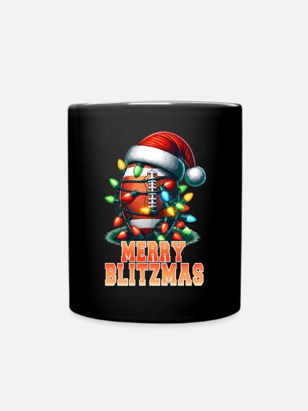 American Football Frohe Blitzmas Festliche Weihnachten - Tasse einfarbig - Schwarz