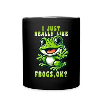 J’aime beaucoup les grenouilles, d’accord ? Grenouille mignonne - Mug uni - noir - Devant