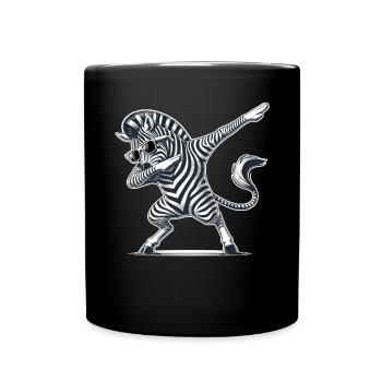 Cooles Zebra Dabbing Tanz Move Zebra - Tasse einfarbig - Schwarz - Vorne