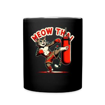 Muay Thai Arts Martiaux Cat Meow Thaï Boxe Thaïlandaise - Mug uni - noir - Devant