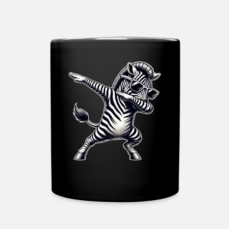 Cooles Zebra Dabbing Tanz Move Zebra - Tasse einfarbig - Schwarz