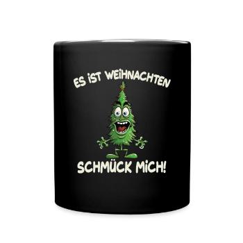 Es ist Weihnachten Schmück mich - Tasse einfarbig - Schwarz - Vorne