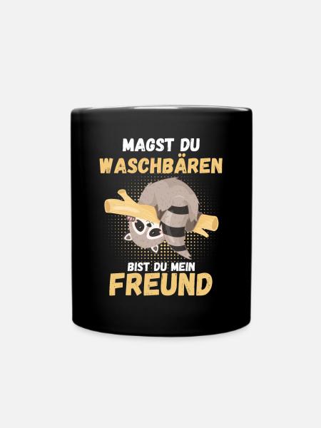 Waschbär - Tasse einfarbig - Schwarz