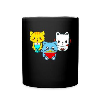 Chat Boba Thé Bubble Tea Gaming Gamer Ramen Anime - Mug uni - noir - Devant