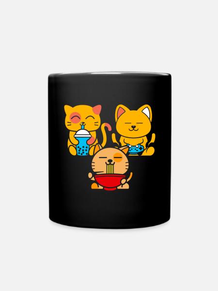 Chat Boba Thé Bubble Tea Gaming Gamer Ramen Anime - Mug uni - noir