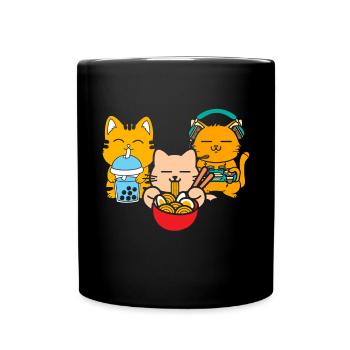 Chat Boba Thé Bubble Tea Gaming Gamer Ramen Anime - Mug uni - noir - Devant