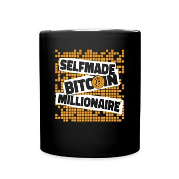 Selfmade Bitcoin Millionaire Blockchain Crypto - Tasse einfarbig - Schwarz - Vorne