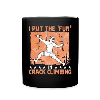 I put the 'fun' in 'crack climbing' - Full Colour Mug - black - Front