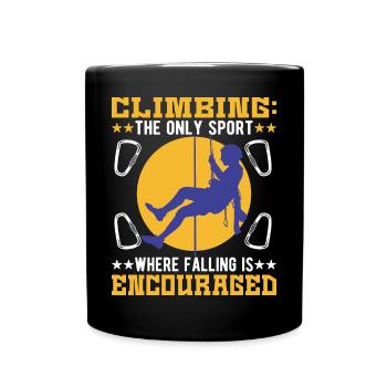 The only sport where falling is encouraged - Full Colour Mug - black - Front