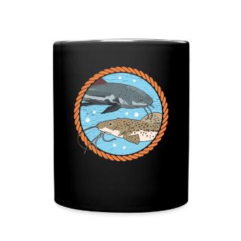 Poisson-chat poisson poisson-chat pêcheur silure cadeau - Mug uni - noir - Devant