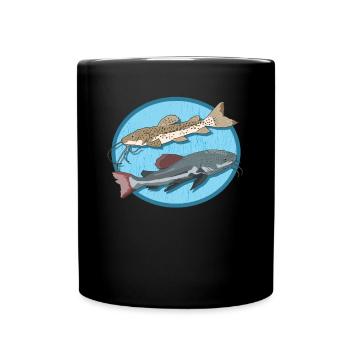 Poisson-chat | Poisson-chat pêche pêcheur silure cadeau - Mug uni - noir - Devant