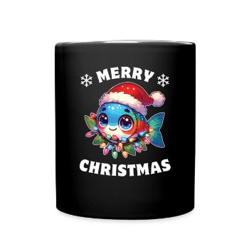 Guirlandes lumineuses de Noël Tetra Fish - Mug uni - noir - Devant