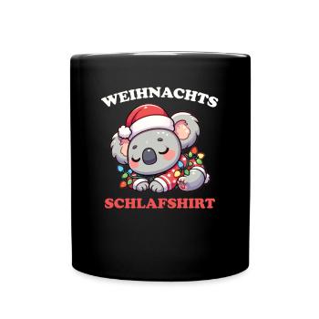 Weihnachts Schlafshirt Weihnachten Koala - Tasse einfarbig - Schwarz - Vorne