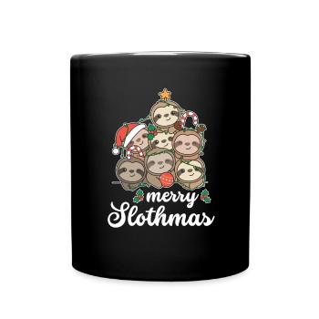 Joyeux jeu de mots de paresseux Noël - Mug uni - noir - Devant