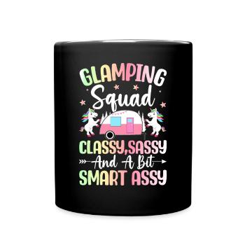 Glamping Team Glamper - Tasse einfarbig - Schwarz - Vorne