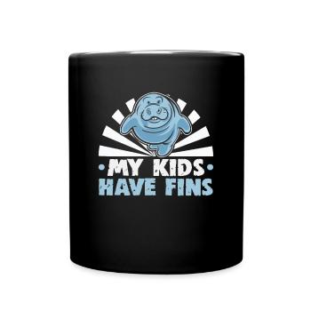 Cold Nose Warm Heart Manatee chubby manatee - Full Colour Mug - black - Front