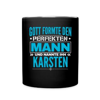 Karsten Name Design - Tasse einfarbig - Schwarz - Vorne