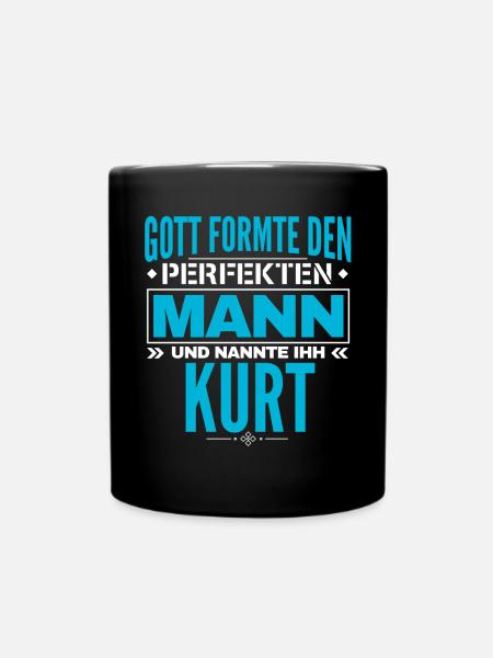 Kurt Name Design - Tasse einfarbig - Schwarz