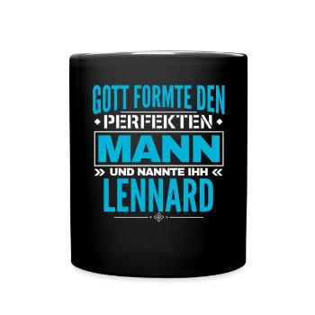 Lennard Name Design - Tasse einfarbig - Schwarz - Vorne