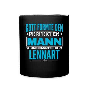 Lennart Name Design - Tasse einfarbig - Schwarz - Vorne