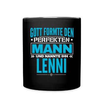 Lenni Name Design - Tasse einfarbig - Schwarz - Vorne