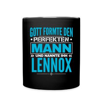 Lennox Name Design - Tasse einfarbig - Schwarz - Vorne