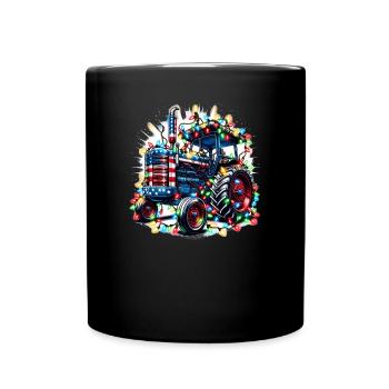 USA Monster Truck - Christmas Lights String Lights - Full Colour Mug - black - Front
