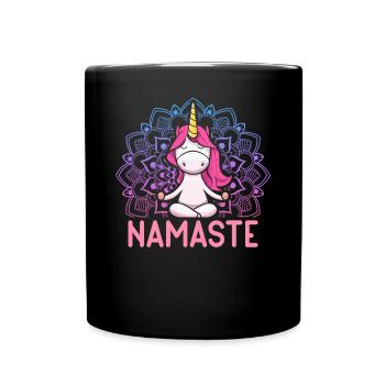 Yoga Meditation Namaste - Tasse einfarbig - Schwarz - Vorne