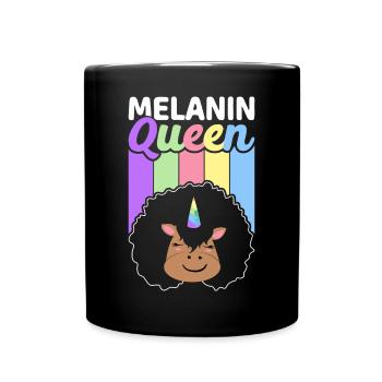 Brown Skin Queen Schwarze Geschichte - Tasse einfarbig - Schwarz - Vorne