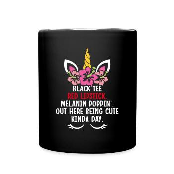 Braune Haut Schwarze Geschichte - Tasse einfarbig - Schwarz - Vorne