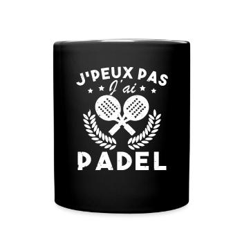 Ich kann nicht Padel-Padel-Spieler Padelist haben - Tasse einfarbig - Schwarz - Vorne