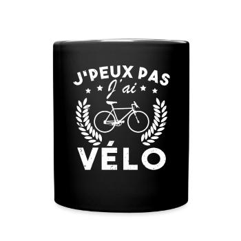 Ich kann kein Fahrrad haben - Tasse einfarbig - Schwarz - Vorne