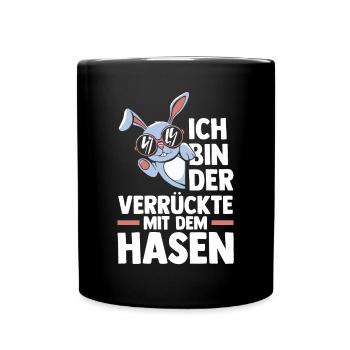 Kaninchen Hase - Tasse einfarbig - Schwarz - Vorne