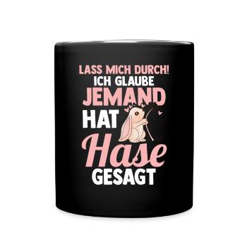 Kaninchen Hase - Tasse einfarbig - Schwarz - Vorne
