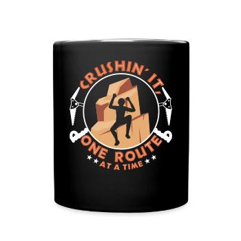 Crushin' it, one route at a time - Full Colour Mug - black - Front