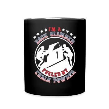 Je suis un grimpeur alimenté par de la poudre de craie - Mug uni - noir - Devant