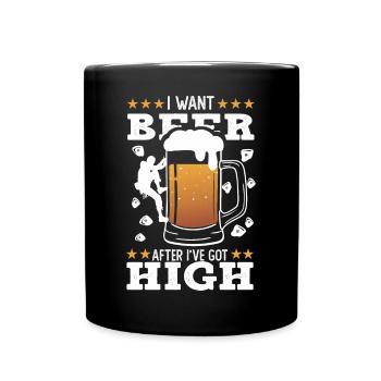 Je veux de la bière après m’être défoncé - Mug uni - noir - Devant
