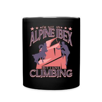 Ich bin kein Alpensteinbock, aber ich liebe das Klettern - Tasse einfarbig - Schwarz - Vorne