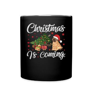 Christmas Is Coming Dog Version - Full Colour Mug - black - Front