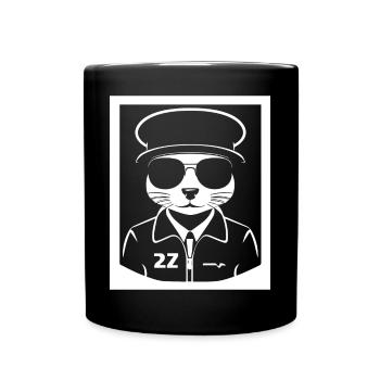 Ferret Wearing Sunglasses Cool Ferrets - Full Colour Mug - black - Front