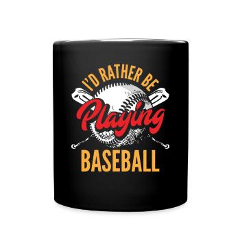 Drôle de baseball - Mug uni - noir - Devant