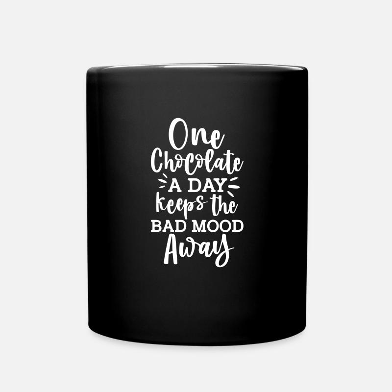 Schokolade Schoko Essen Kakao Geschenk - Tasse einfarbig - Schwarz
