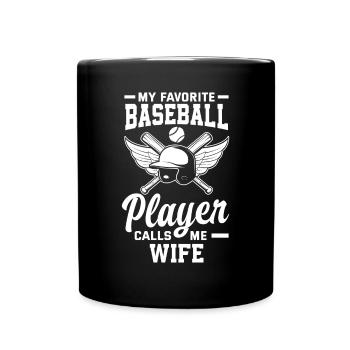 Drôle de baseball - Mug uni - noir - Devant