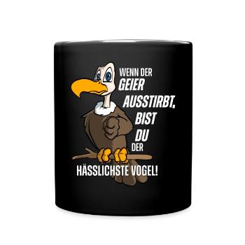 Geier hässlich Vogel - Tasse einfarbig - Schwarz - Vorne